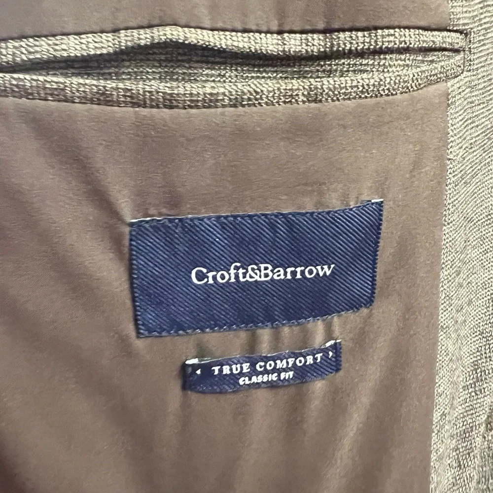 Croft & Barrow Sport Coat True Comfort‎  Classic Fit Mens 46 Long 2 Button Vent